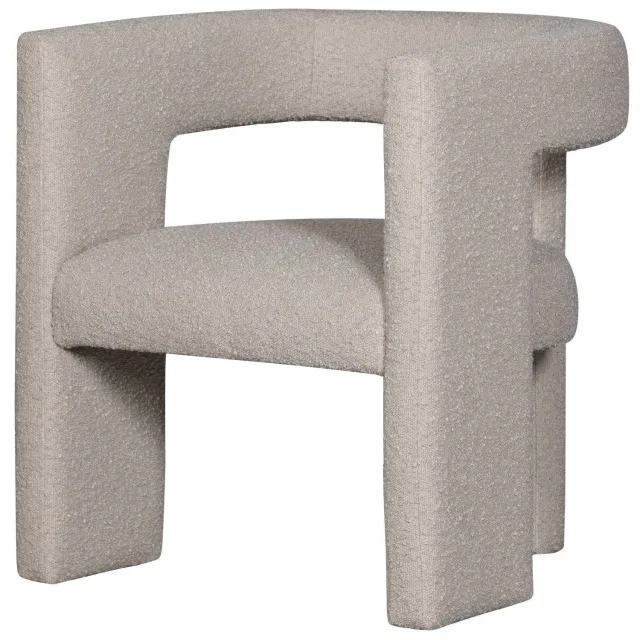 WOOOD Tiwa Fauteuil - Bouclé - Beige - 70x64x64