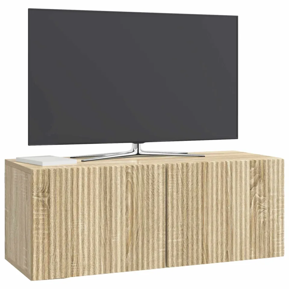 vidaXL Wandbeugel TV-kast 78,5 x 31 x 30 cm Sonoma Eiken Bewerkt hout Bruin