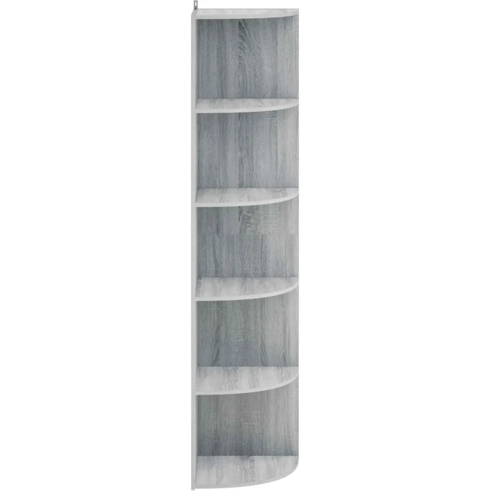 vidaXL Hoekplank 5-laags 41,5 x 41,5 x 178 cm Bewerkt hout Grijs