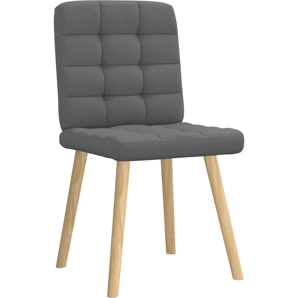 vidaXL Eetkamerstoelen 4 st stof donkergrijs