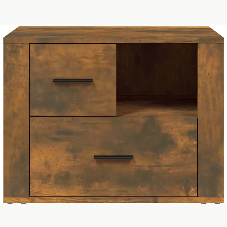 vidaXL Nachtkastje 60x36x45 cm bewerkt hout gerookt eikenkleurig, foto 4