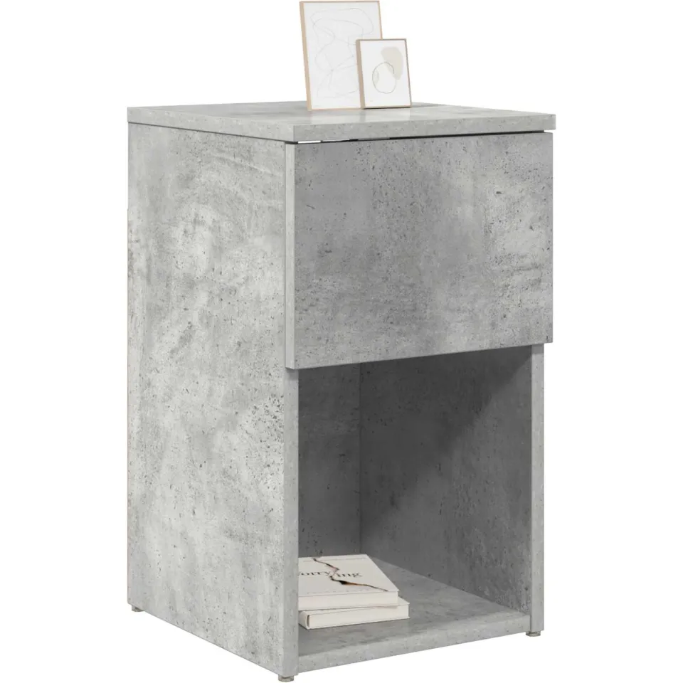 vidaXL Bed kast 2 st Betongrijs 29 x 31,5 x 49 cm Bewerkt hout
