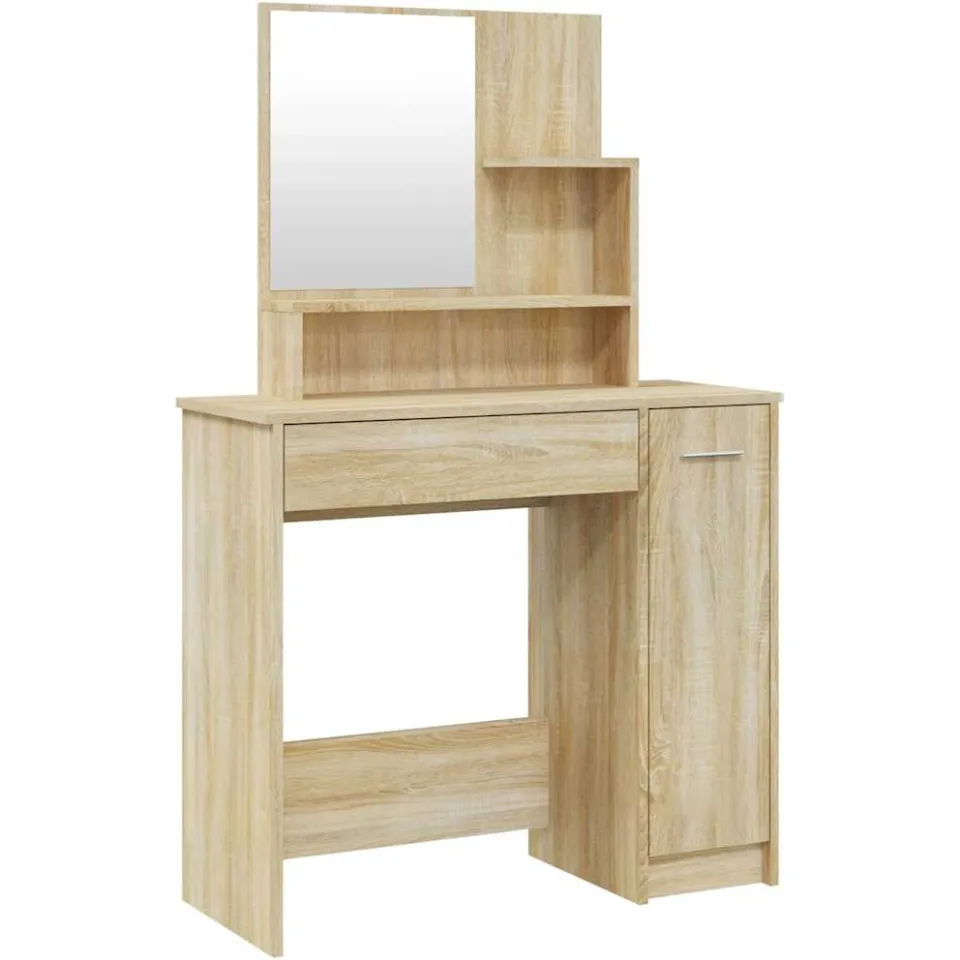 vidaXL Kaptafelset 86,5x35x136 cm sonoma eikenkleurig Bruin
