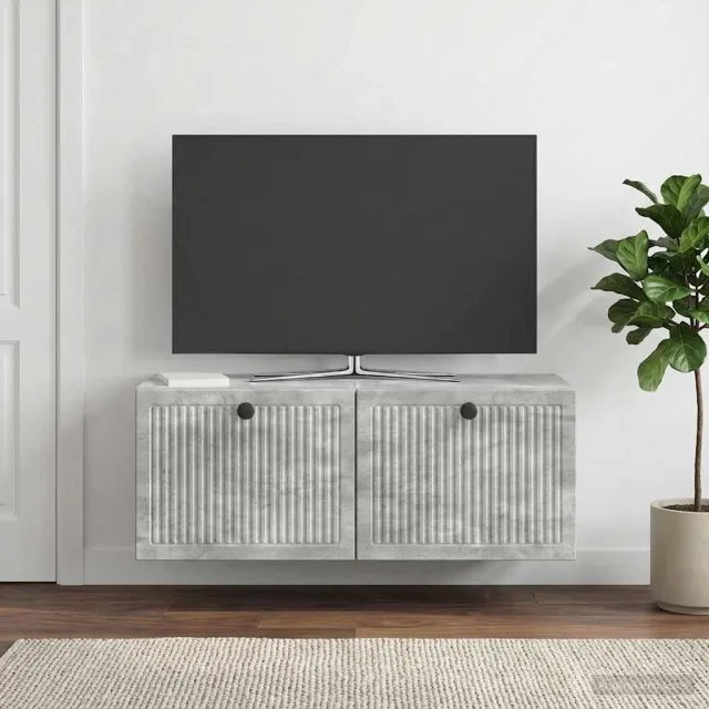 vidaXL Wandbeugel TV-kast Betongrijs 78,5 x 31 x 30 cm Bewerkt hout