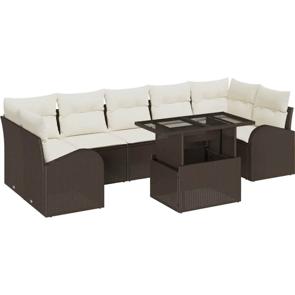 vidaXL Tuin Sofa Set 8 st Bruin poly rattan