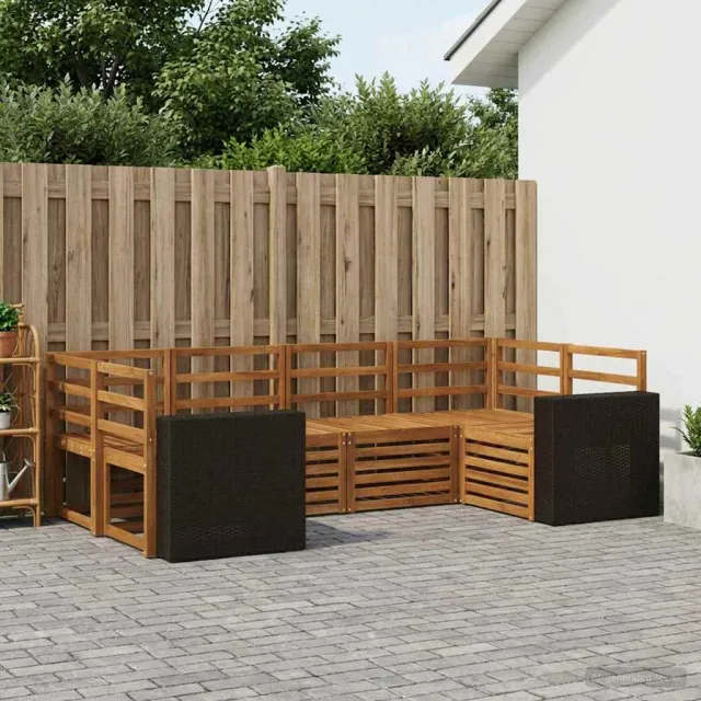 vidaXL Buiten bankenset 6 st 6-zits Naturel Massief Acaciahout