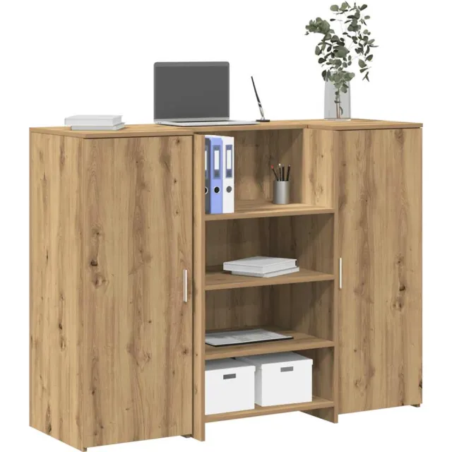 vidaXL Receptiebalie 135x50x103,5cm bewerkt hout artisanaal eikenkleur Bruin