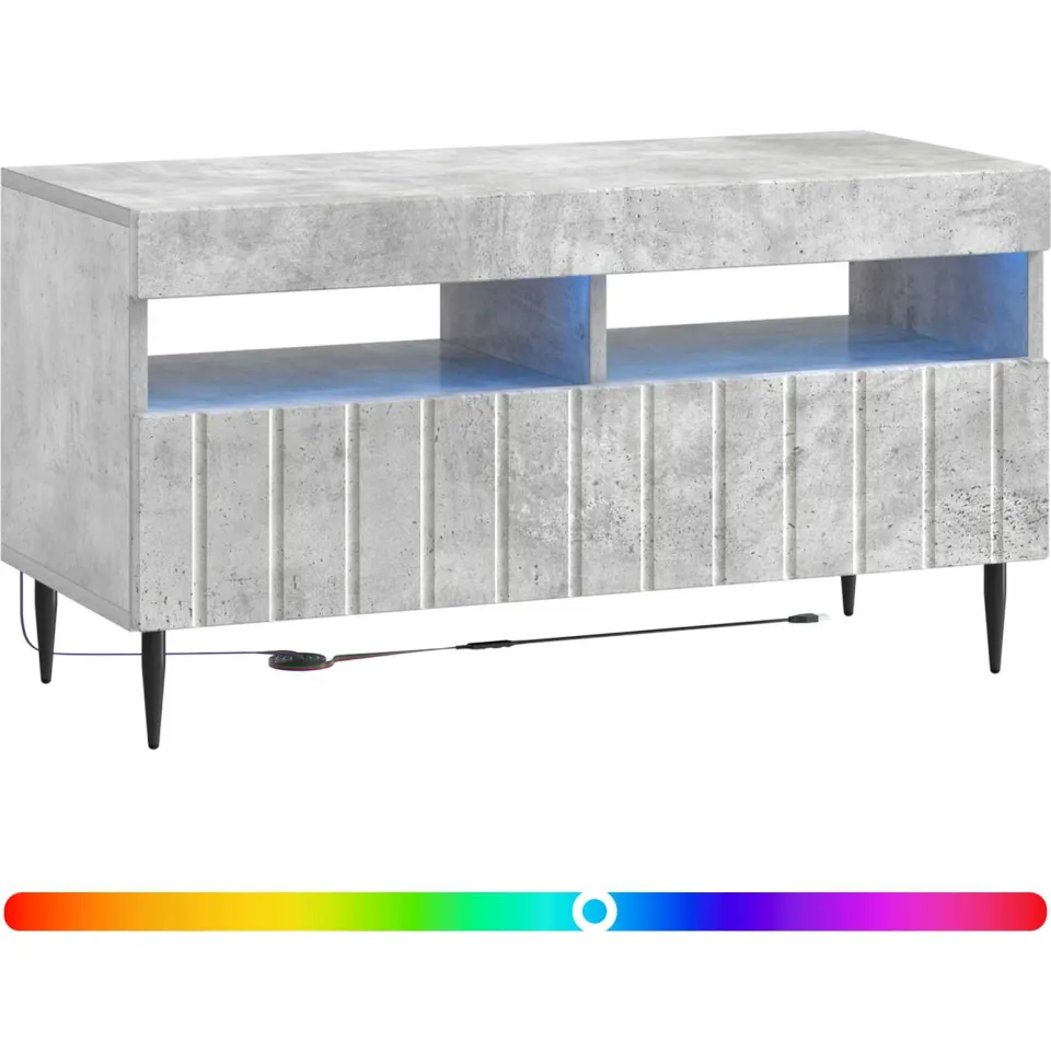 vidaXL LED tv-meubel ZWOLLE 81 x 35 x 43 cm Betongrijs Bewerkt hout