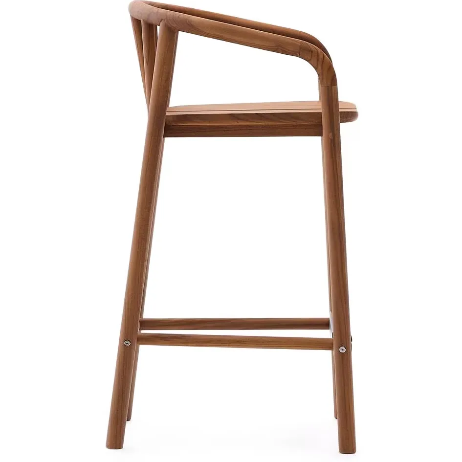 Kave Home Turqueta barkruk teakhout teak, foto 4