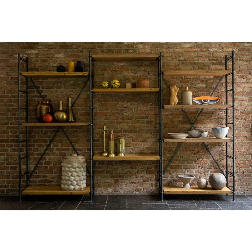 Dutchbone Shelf Iron wandkast bruin Bruin, grijs