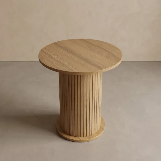 SCAVA Bijzettafel, geribbeld, Diameter 45 x 50 cm brown