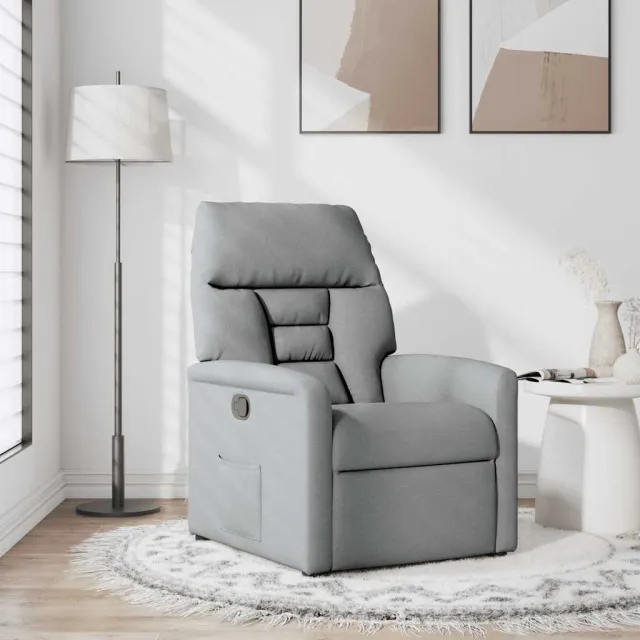 vidaXL Fauteuil verstelbaar stof lichtgrijs