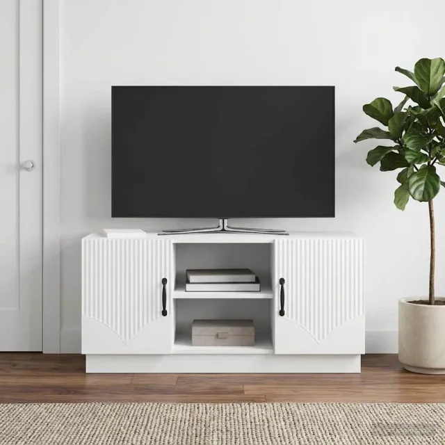 vidaXL TV-kast Wit 102 x 34,5 x 47 cm Bewerkt hout
