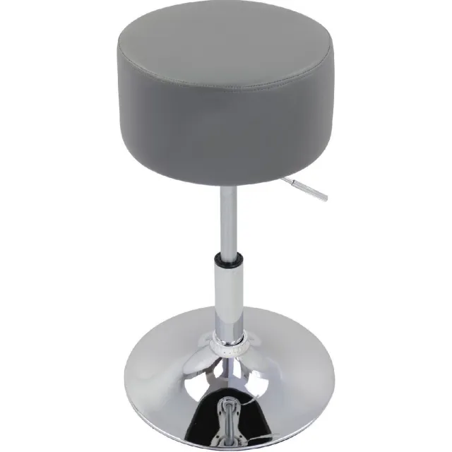 Bolt Edge Ronde Barkruk - Grijs - Ergonomisch - Met rugleuning - Verstelbaar - Zithoogte 52-67cm - Set van 1