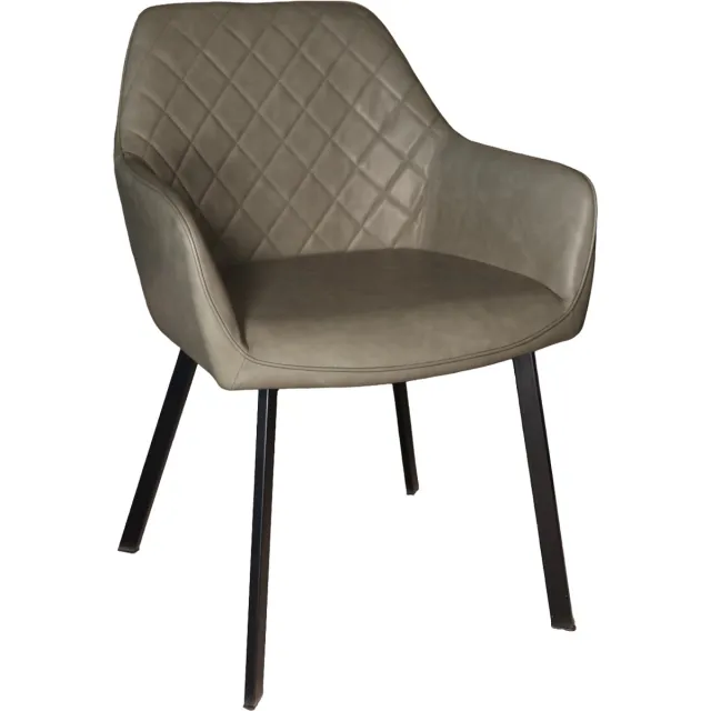 Lizzely Garden & Living SET DEAL: 6 stuks Eetkamerstoel met armleuning Yurgan donkergroen kunstleder eetstoel zetel donkergroen, donkergroen kunstleder