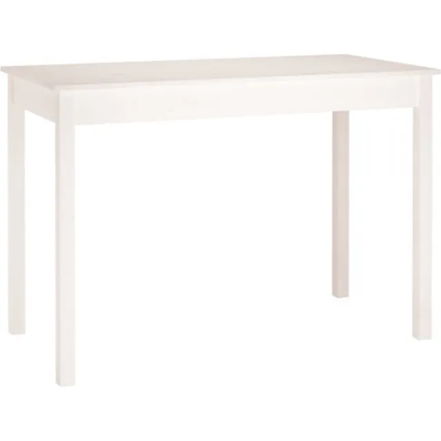 vidaXL Eettafel - 110x55x75 - cm - massief - grenenhout - wit