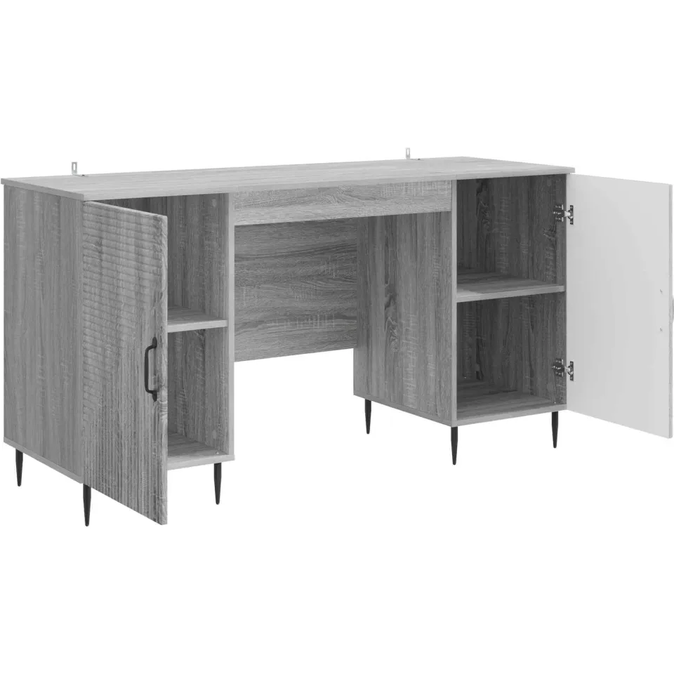 vidaXL Bureau Grijs sonoma 142,5 x 50 x 75 cm Bewerkt hout, foto 3