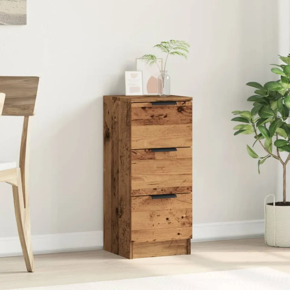 vidaXL Dressoir 30x30x70 cm bewerkt hout oud houtkleurig bruin, foto 4