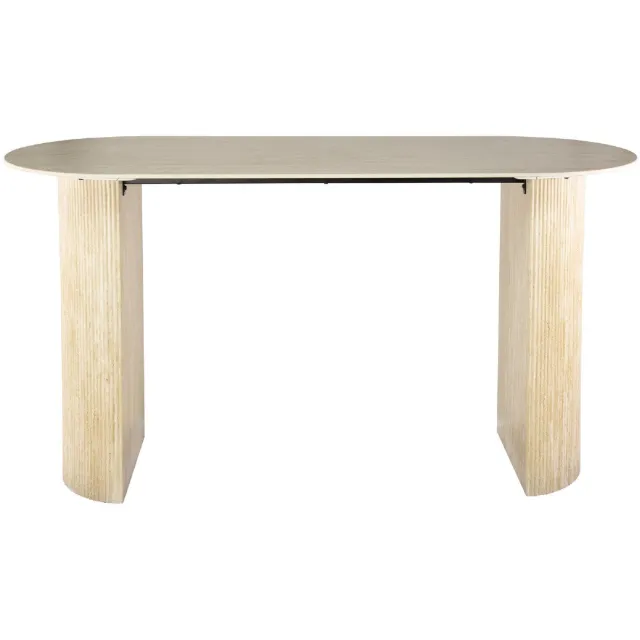 Nest of Nora Bartafel Nino - Ovaal 180cm - Keramiek travertin - Hoge eettafel gebroken wit