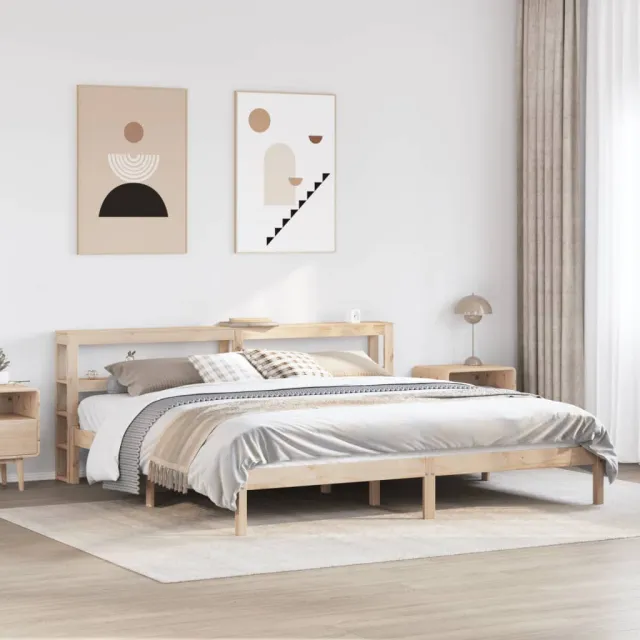 vidaXL Bedframe zonder matras massief grenenhout 180x200 cm bruin