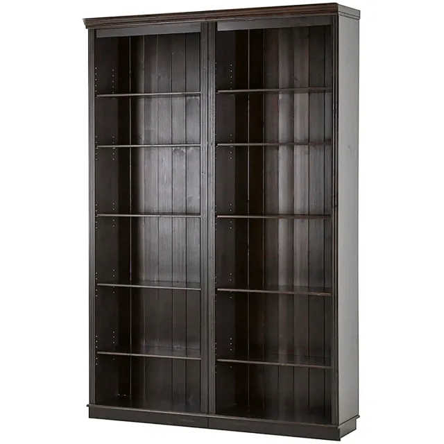 Notio Living Anita - Boekenkast in donkerbruin grenen (223 x 148 x 34 cm)