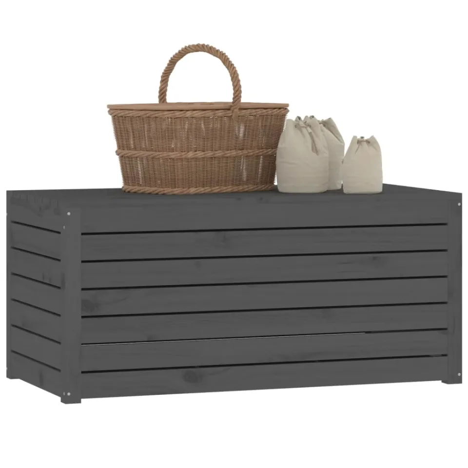 vidaXL Tuinbox 101x50,5x46,5 cm massief grenenhout grijs