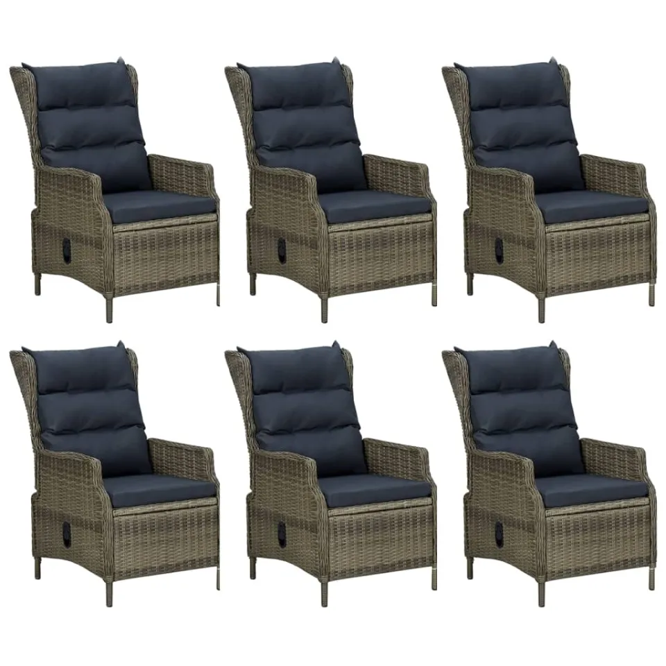 vidaXL 7-delige Tuinset poly rattan bruin, foto 3