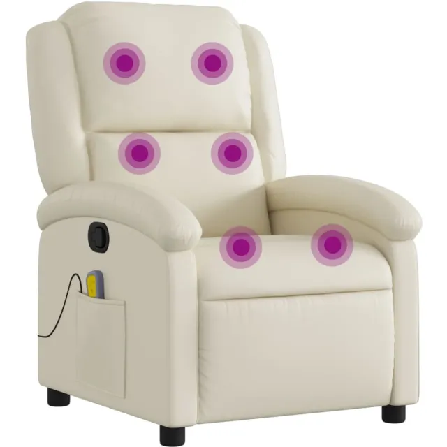 vidaXL Massagestoel - van - kunstleer - in - crèmekleur
