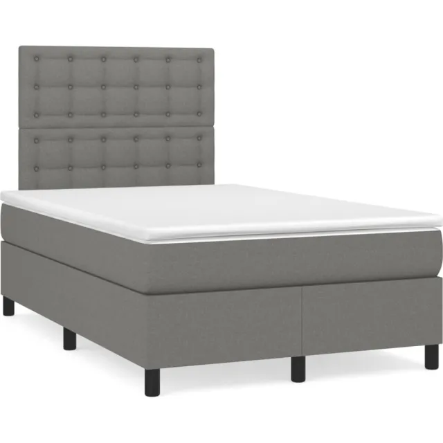 vidaXL Boxspring met matras stof donkergrijs 120x190 cm grijs