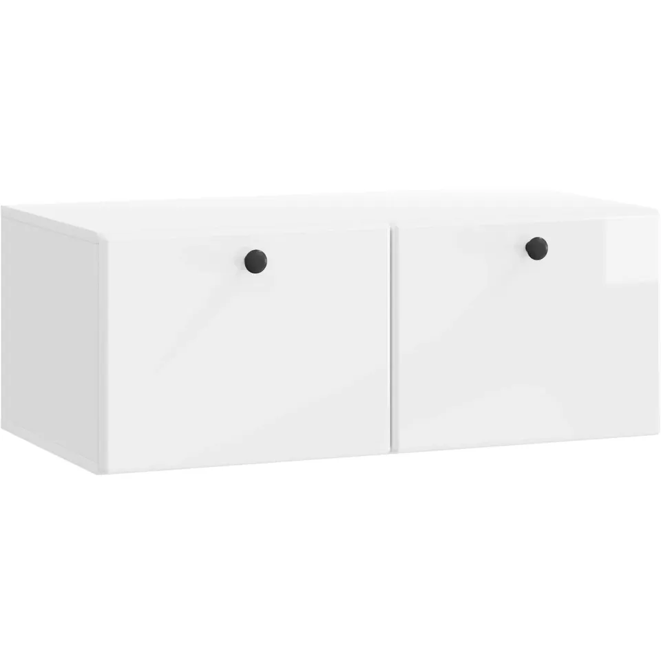 vidaXL Wandbeugel TV-kast 78,5 x 41 x 30 cm Hoogglans Wit Bewerkt hout, foto 3