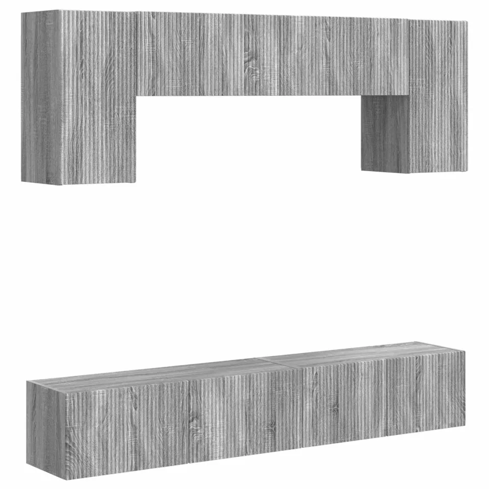 vidaXL Tv-meubelset 4 st Grijs Sonoma Bewerkt hout, foto 3