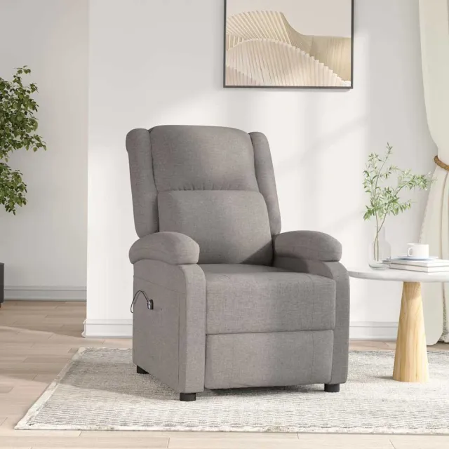 vidaXL Fauteuil verstelbaar elektrisch stof taupe