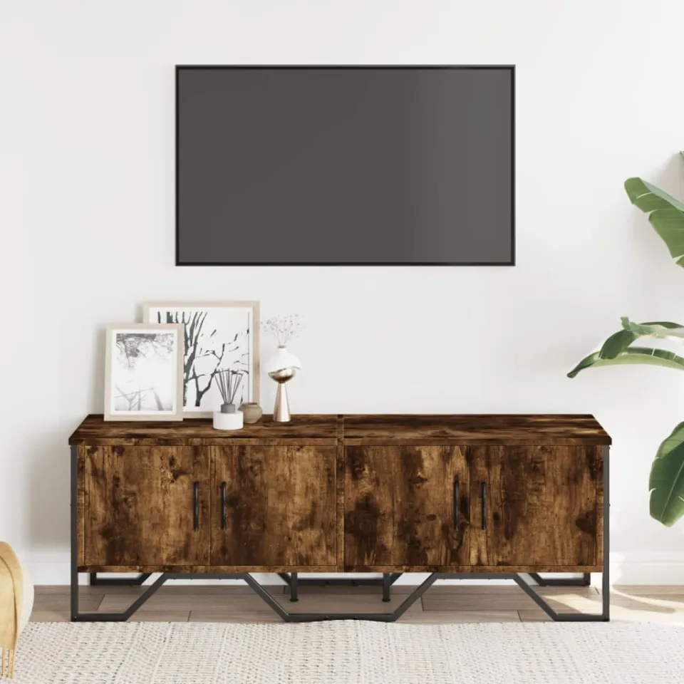 vidaXL Tv-meubel 122x34x41 cm bewerkt hout gerookt eikenkleurig, foto 2
