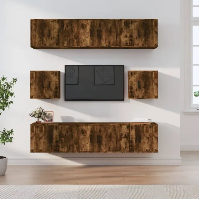vidaXL 8-delige Tv-meubelset bewerkt hout gerookt eikenkleurig, foto 2