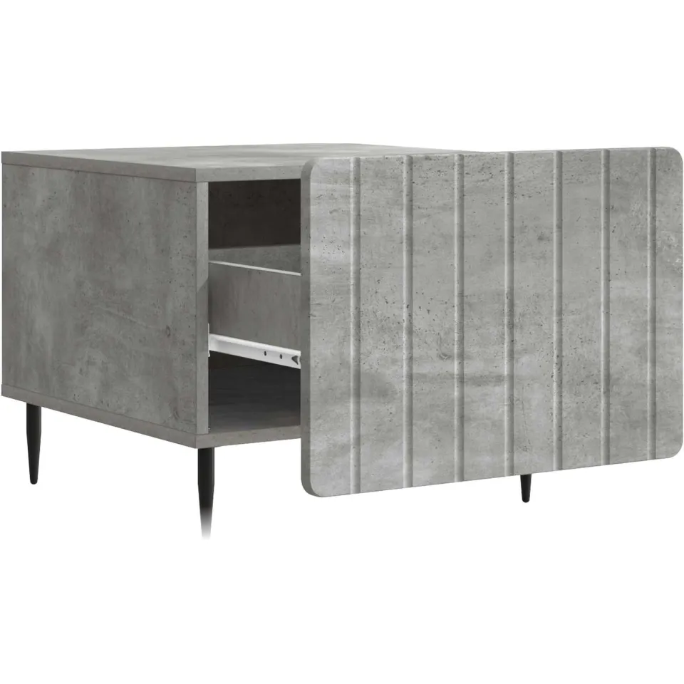 vidaXL Salontafel met lade Betongrijs 49 x 50 x 42 cm Bewerkt hout grijs, foto 3