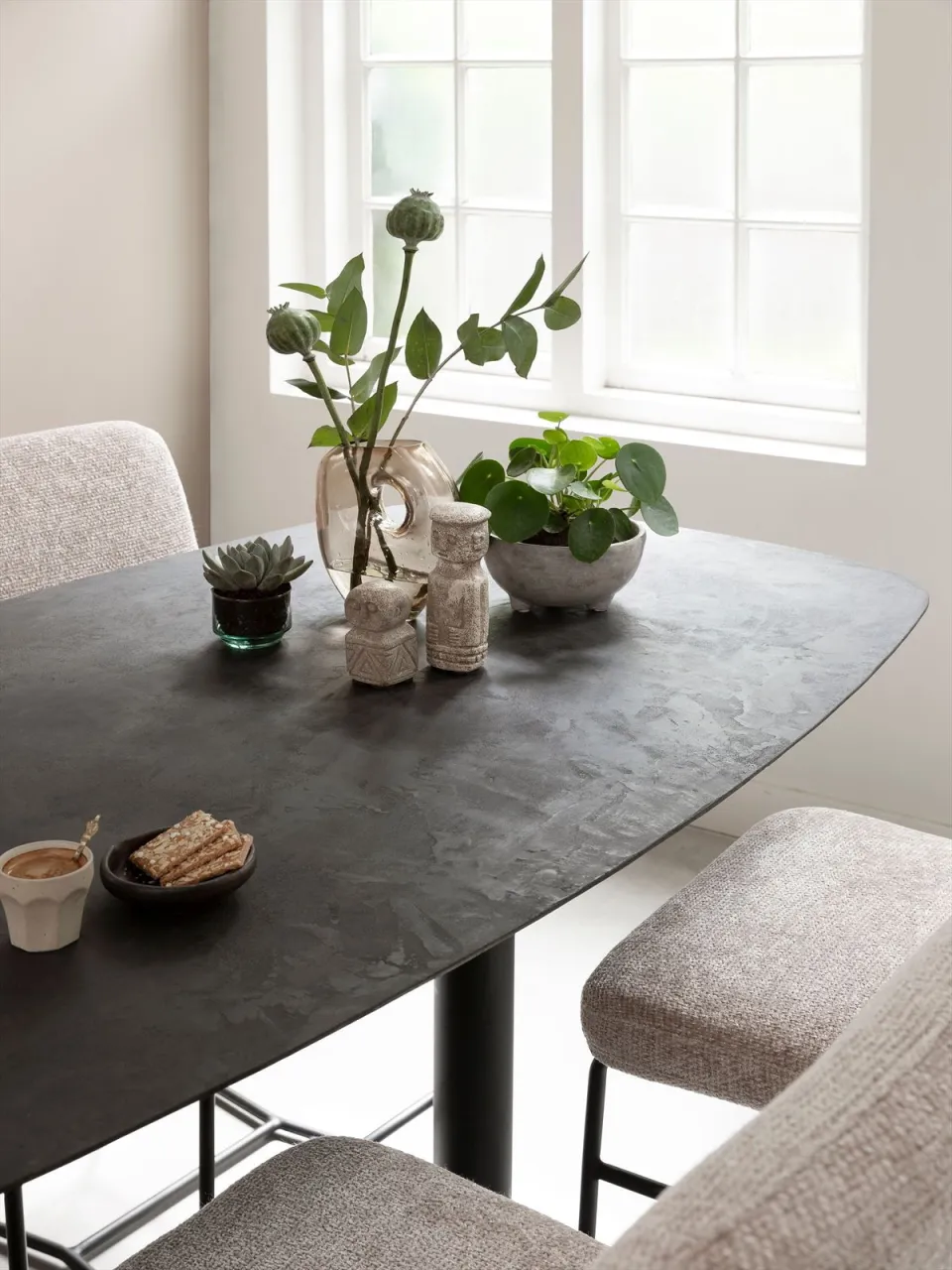 DTP Home Bartafel 'Soho' Deens ovaal, Betonlook, 160 x 90cm zwart, foto 4
