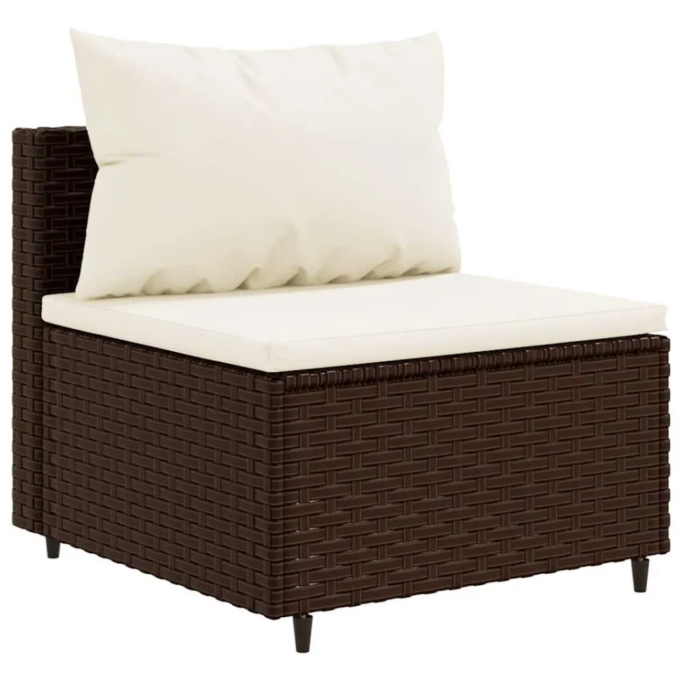 vidaXL 6-delige Loungeset met kussens poly rattan bruin, foto 4