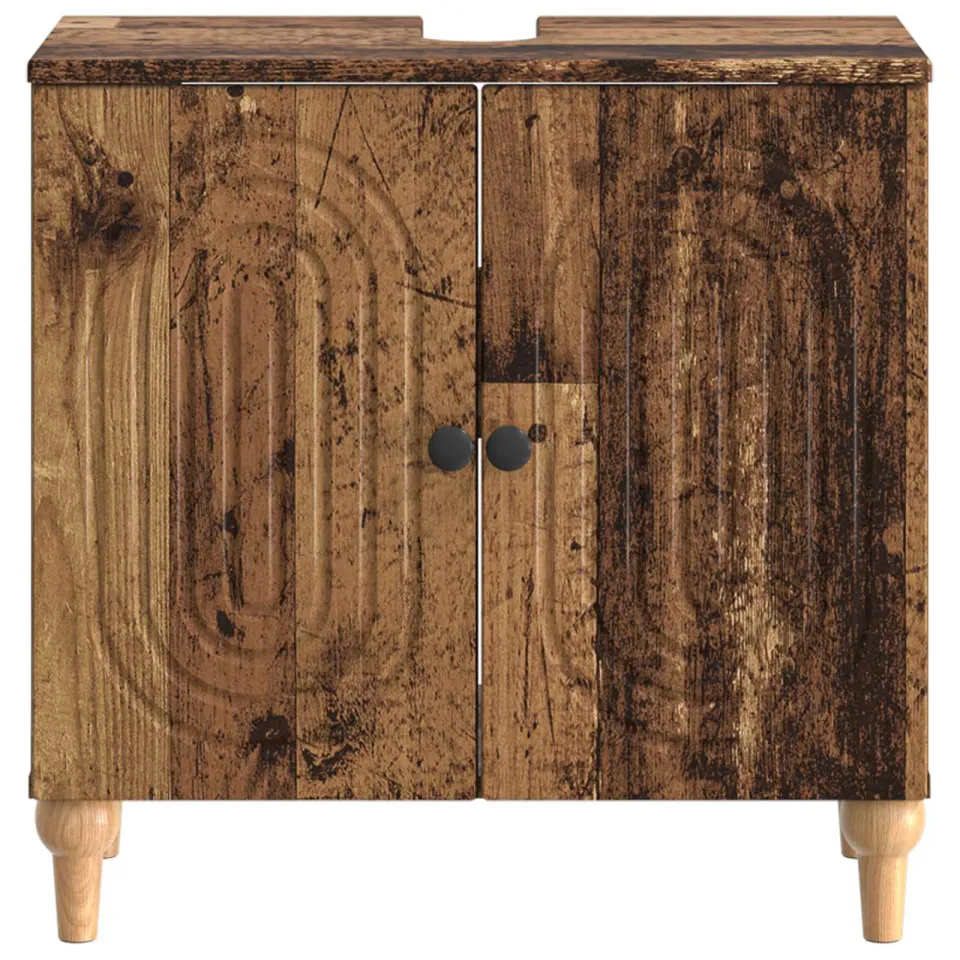 vidaXL Badkamer wastafelkast ALKMAAR Oud hout 59,5 x 31,5 x 59 cm bruin, foto 4