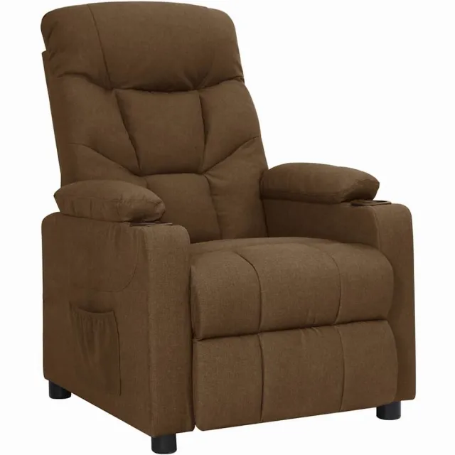 vidaXL Fauteuil verstelbaar stof bruin