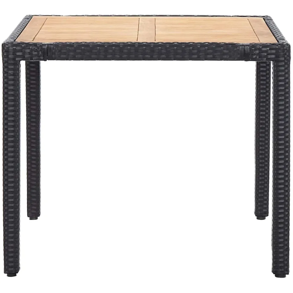 vidaXL 5-delige Tuinset met kussens poly rattan zwart, foto 3
