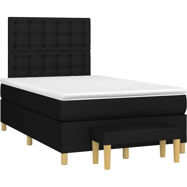 vidaXL Boxspring met matras stof zwart 120x190 cm