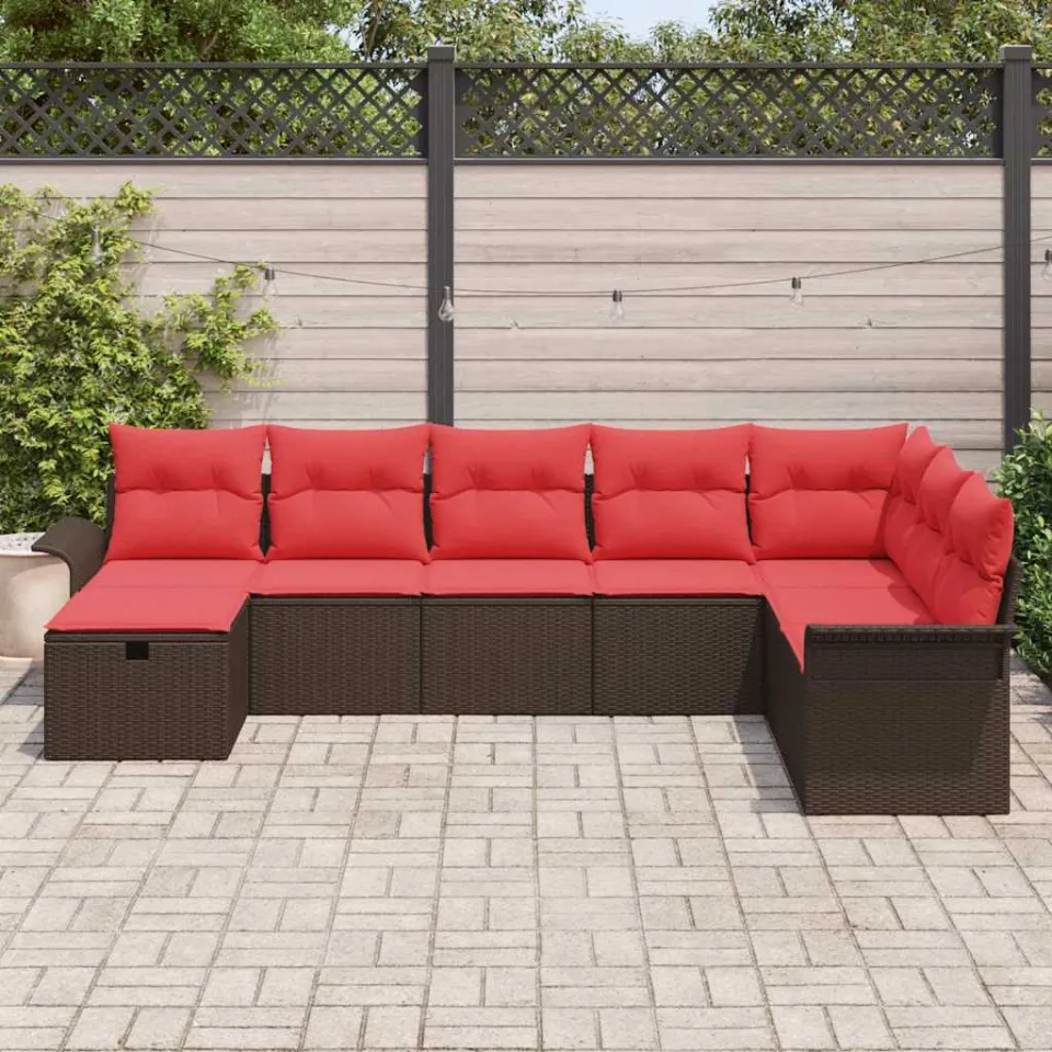 vidaXL Tuin Sofa Set 8 st Poly riet grijs