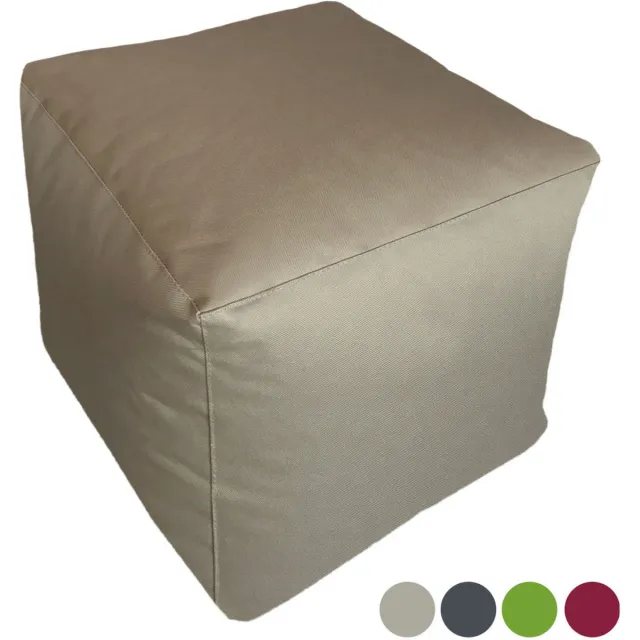 SVJ Home Decorations SVJ Poef Vierkant - 45 x 45 x 45 cm - Nylon - Taupe