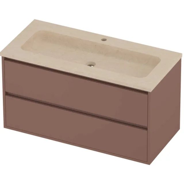 Proline Rollo Badmeubelset Hardsteen Elegant 1 Gat 100x46x54 cm Sand Stone Beauty Blush Rosé Goud