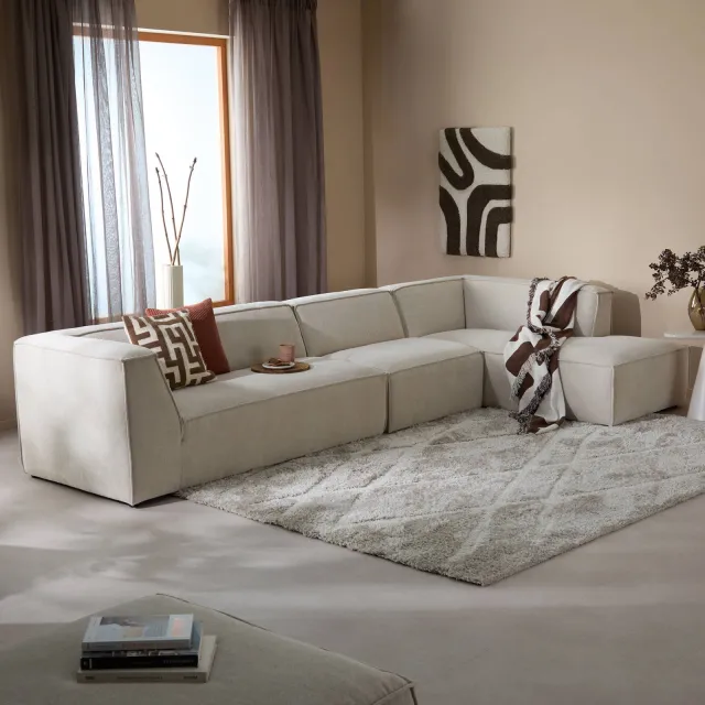 NOUS Living hoekbank Newton hoek rechts - beige, foto 2