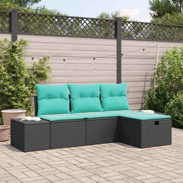 vidaXL Tuin Sofa Set 4 st poly rattan Beige