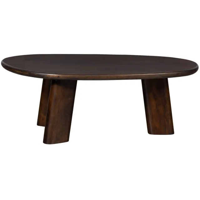 WOOOD Roundly Salontafel - Mangohout - Walnoot - 40x110x60 dark brown