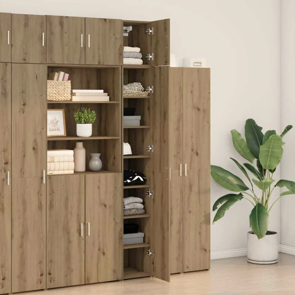 vidaXL Opbergkast met Planken Artisanaal eiken 30 x 42,5 x 225 cm, foto 3