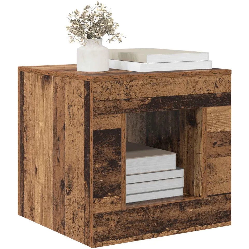 vidaXL Salontafel Oudhout 51.5 x 50 x 50 cm Bewerkt hout Bruin