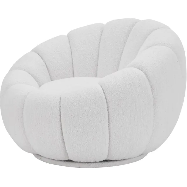 Sleepking Fauteuil / Draaifauteuil Beaumont - 100% linnen Bouclé - Wit